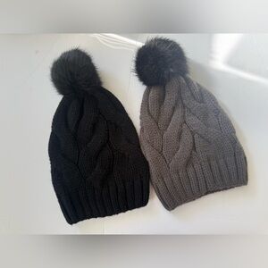 Cozy Knit Beanies with Pom Poms